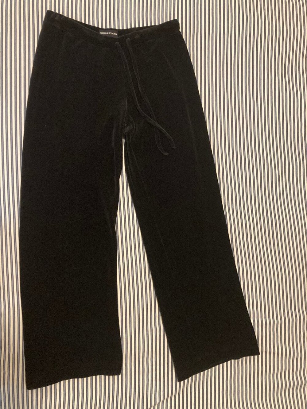 Sonia Rykiel velour drawstring pants_size medium_ black